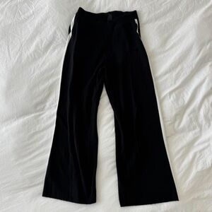 Black and white striped wide leg knit pants with elastic waist from Cider